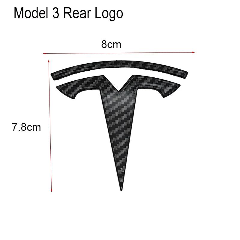 Car Sticker Tesla 2Pcs 3D ABS Black Chrome Red Carbon Car Front Hood Emblem Rear Trunk Badge Sticker For Tesla Model 3 Model Y D