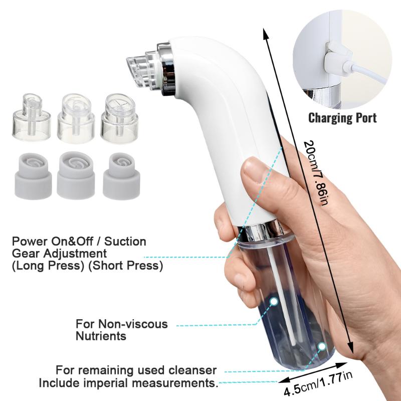 USB Rechargeable Blackhead Extractor – Long-Lasting & Portable Pore Vacuum for Flawless Skin, Easy Facial Cleansing & Pimple Removal