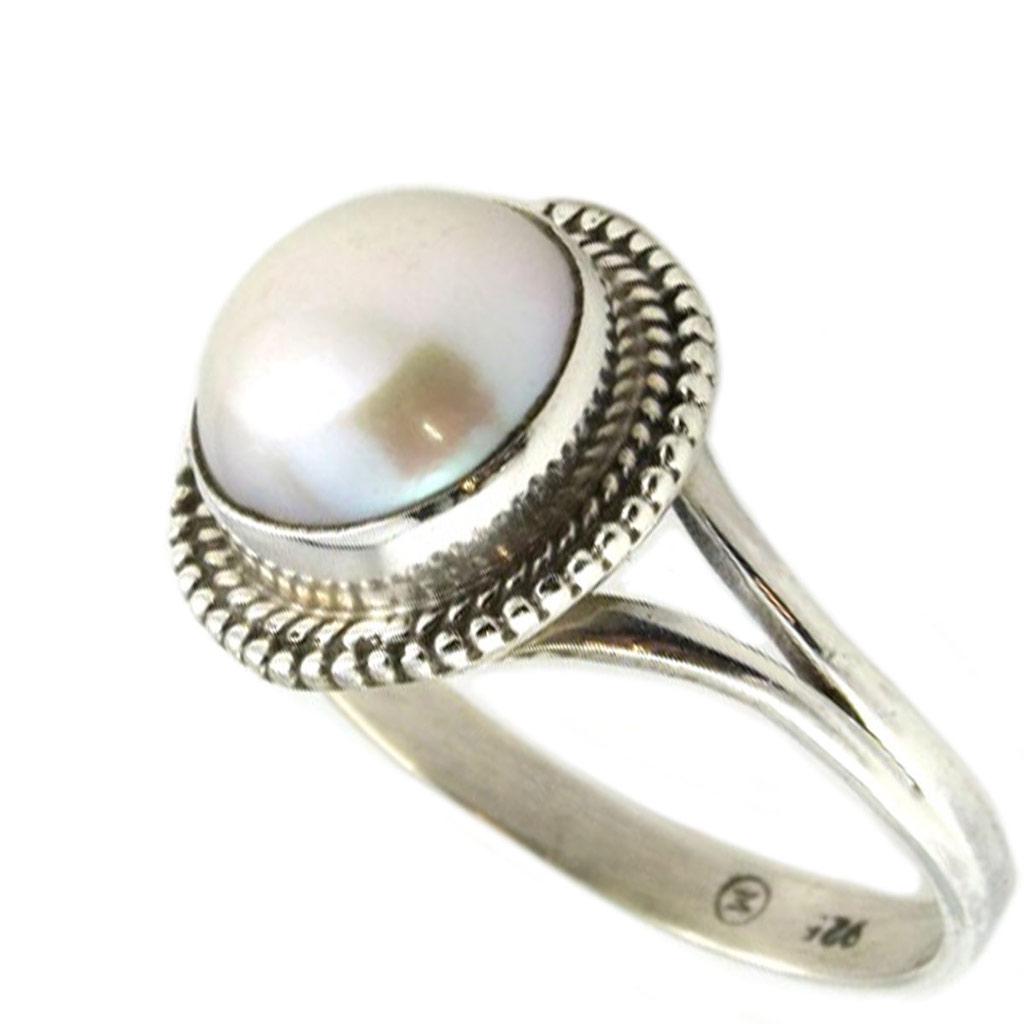 Pearl Silver Ring 'Heaven' - 12 Mm