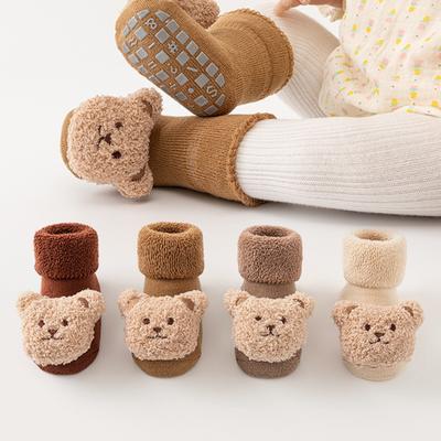Socken für Neugeborene, Frottee-Strumpfwaren, rutschfeste Socken für Kleinkinder, Bodensocken, Plüsch-Mittelrohrsocken für Kinder