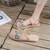 Two Wearing Cool Slippers, Women's New Summer Flat-bottomed Versatile Beach Shoes, Sandals with Skirts
