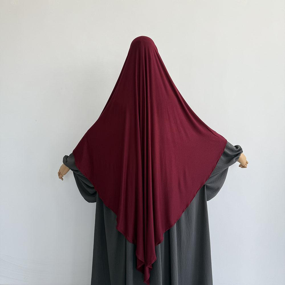 Premium Cotton Jersey Khimar Stretchy Lightweight Breathable One Layer Islam Muslim Women Eid Ramadan Long Prayer Hijab Khimar