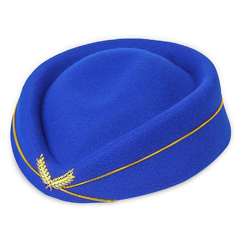 Stewardess Hats Air Hostess Costume Scarf for Masquerades Party Cosplay