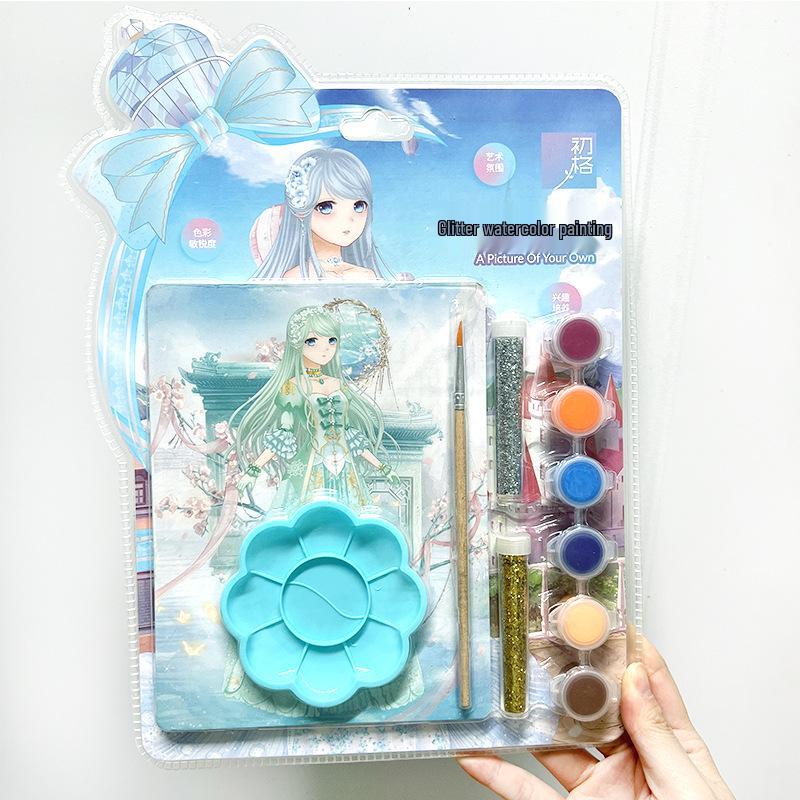 Miracle Nikki Gold Powder Watercolor Set & Princess Painting Book for Students