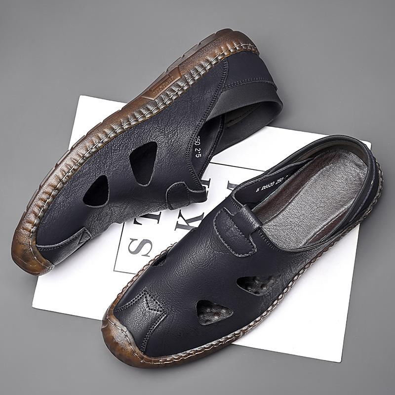 Men's Shoes 2025 Summer New Sandals Men's Casual Hollow Men's Breathable Outer Bag Head Hole Shoes