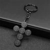 Saint Benedict Cross Key Ring for Women Men Stainless Steel Gold Color Catholic Faith Key Chain Jewelry llaveros K6230S02
