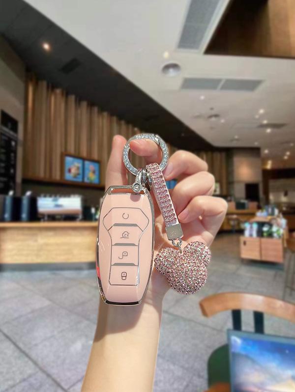 BYD Song Plus Key Cover & Diamond Bear Pendant Keychain