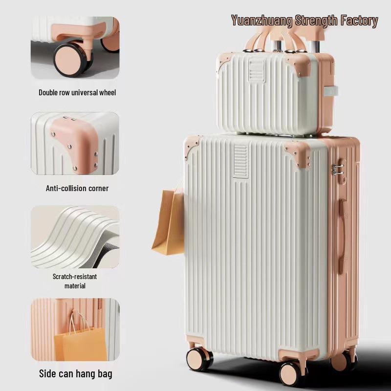Retro Trolley Suitcase with Universal Wheels & Combination Lock - Durable, Large Capacity for Women, Men, Students