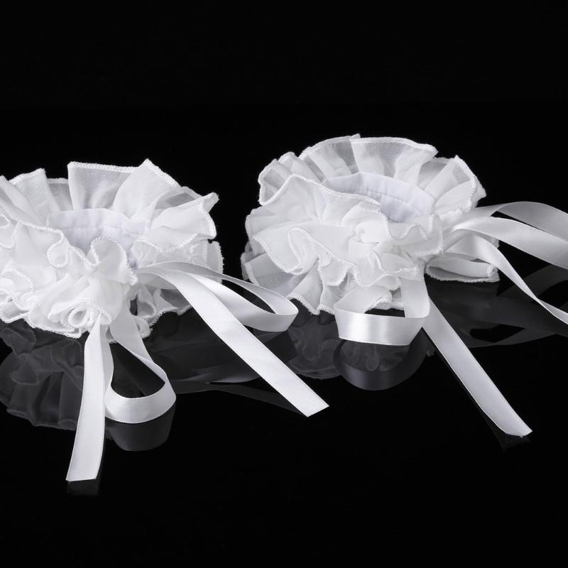 Elizabethan Ruffle False Collar Victorian Style Neck Ruff and Wrist Cuffs Set for Halloween Cosplay Costume Accessories