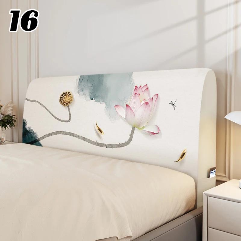 Chinese Style Elastic Bedhead Cover All-Inclusive Dust-proof Soft Headboard Protector Backrest Cover Universal Bed Head Covers