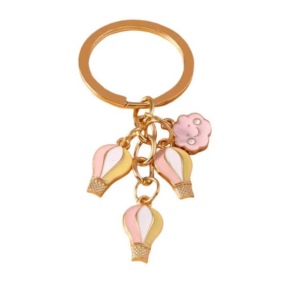 Keychain Hot Air Balloon Charm Compact Size Lightweight Zinc Alloy Key Chain Christmas Valentine Birthday Anniversary Accessories