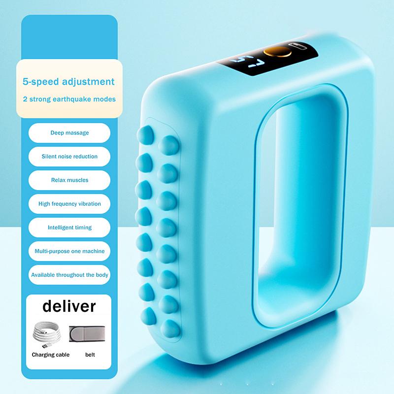 

Электрический массажер для похудения всего тела, вибрационный массаж глубоких тканей с ремнем, регулируемый для сжигания жира и формирования фигуры, фасциальный кольцевой массажер синий