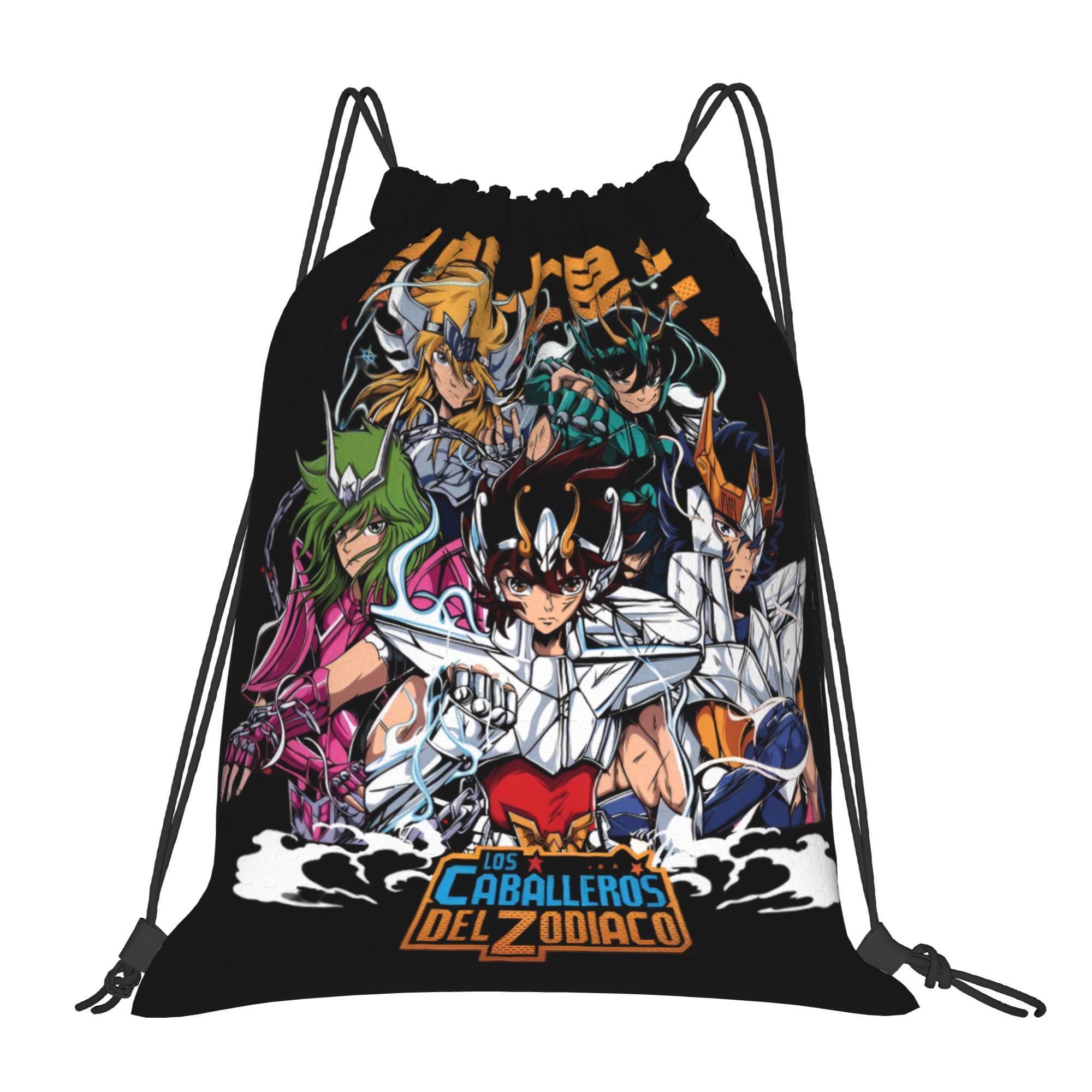 Sac à cordon personnalisé Saint Seiya Hommes Femmes Pliable Sport Salle de Sport Sac à dos Seiya Hyoga Shiryu Camus Shun Sacs à dos d'entraînement One Size