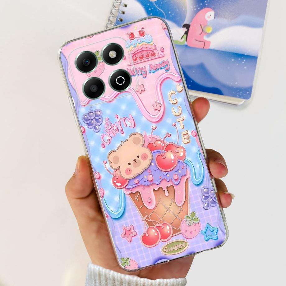 For Honor X6b JDY-LX1 Case Coque Clear Silicone Soft Back Cover For Honor X6a Plus Phone Bumper Coque Funda Dinosaur Cat Dragon