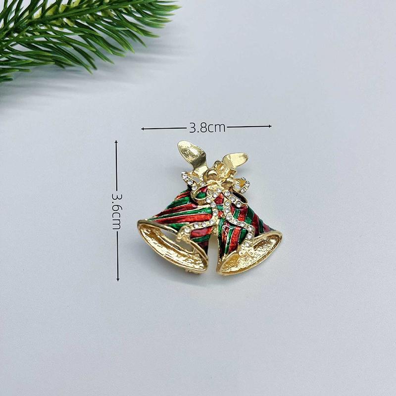 Luxury Exquisite Christmas Rhinestones Brooch Pin For Women Unisex Garland Bell Versatile Brooch Party Backpack Accessories Gift
