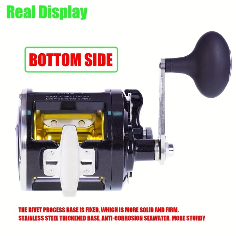 Fishing Reel  Sea Fishing Reel Super Strong Pulling Force  Drum-type Horizontal Trolling High Efficiency Transmission Suitable for Multiple Waters