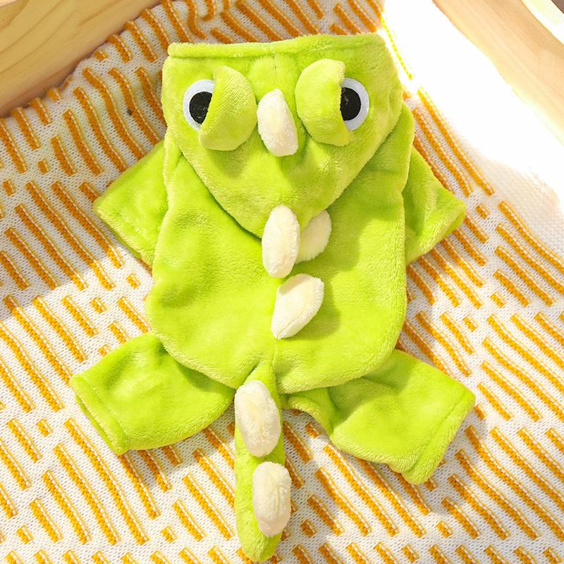 

Winter Warm Dog Jumpsuits Dinosaur Puppy Clothes Fashion Cat Hoodies Pet Jumpsuits Poodle Dog Clothes Soft Plush Dog Jacket Coat XXL зелений