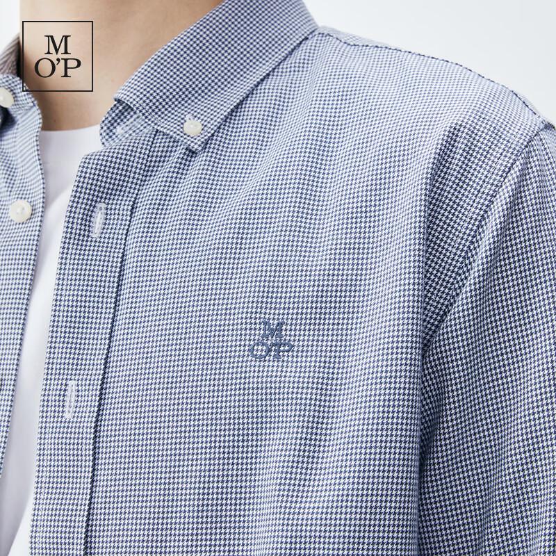 Marc O'Polo Men's Fine Cotton Houndstooth Casual Long Sleeve Shirt