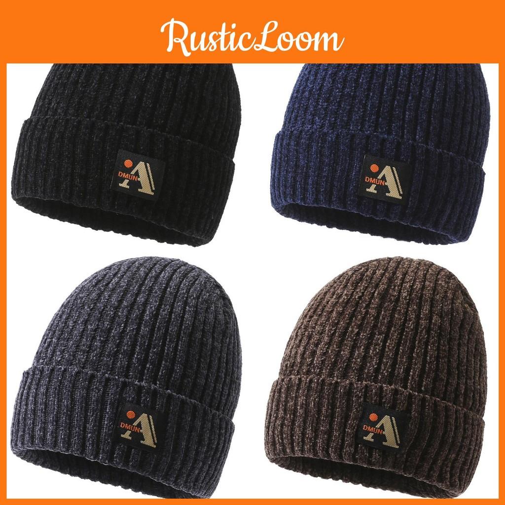 Letter A Printing Beanie Caps Solid Color Knitted Hat Windproof Fashion Gifts