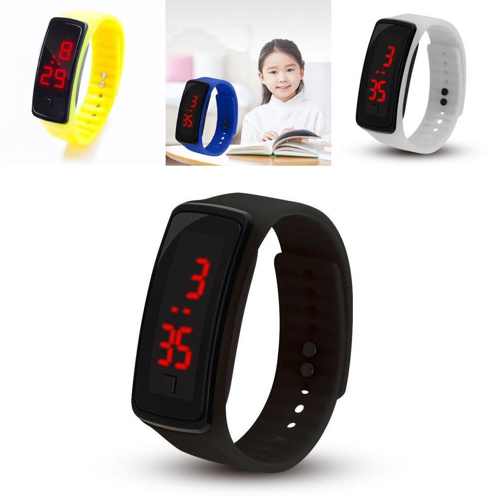 Childrens Digital Led Electronic Watch With Plastic Band For Kids And Students