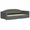 Pull Out Daybed with Drawers Dark Grey 90x200 cm Fabric