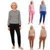 Damen-Einteiler mit Streifenmuster, Größen S-XXL, lange Ärmel, Reißverschluss hinten und an den Beinen, streifenfreier Body für die Pflege von Alzheimer-Patienten und älteren Menschen