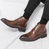 Neue Wintermode Spitze Schnürung Chelsea Stiefeletten Trend Herren Freizeit Luxus High-Top Schuhe Zapatos Hombre Vestir