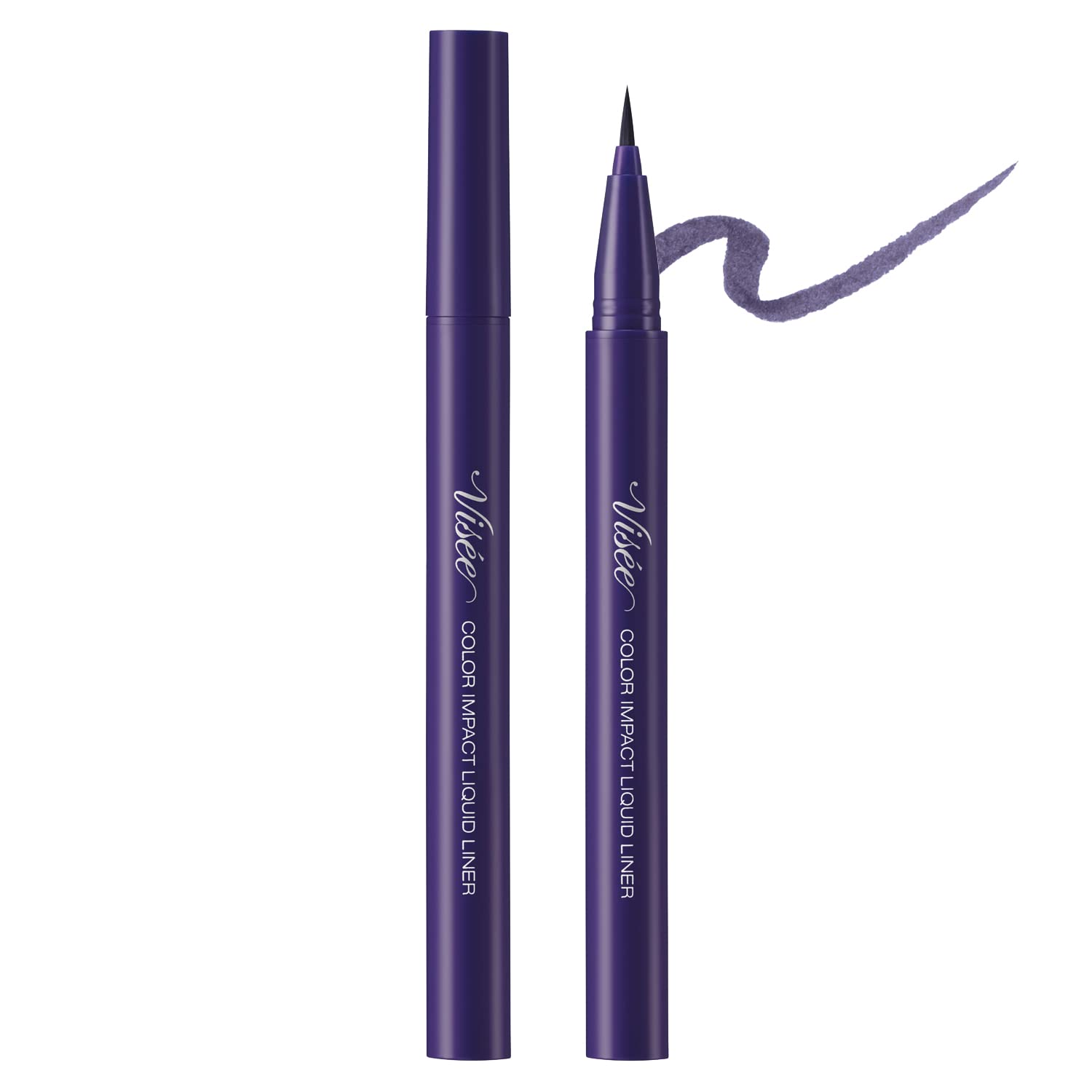 

Жидкая подводка для глаз Visee Ricche Color Impact [Все 4 цвета] 0,4 мл - Водостойкая, с прецизионным аппликатором PU140 Purple