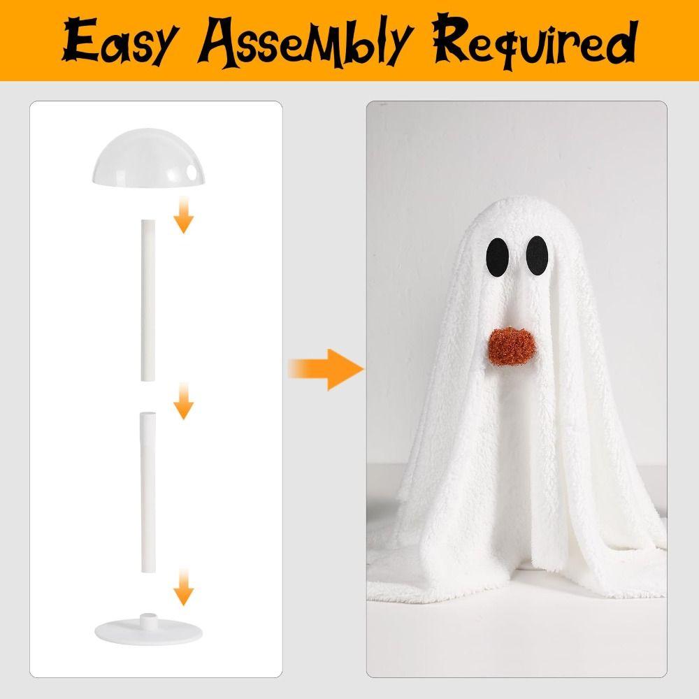 2 Pack with Pumpkin Light-Up Sherpa Ghosts Cute Ghost Tabletop Decor Halloween Decorations Party