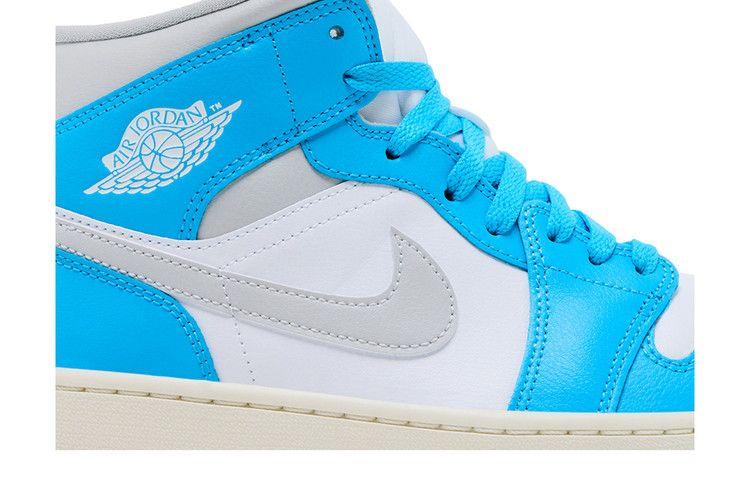 Jordan 1 Mid Dark Powder Blue White Sail Neutral Grey (Women's)