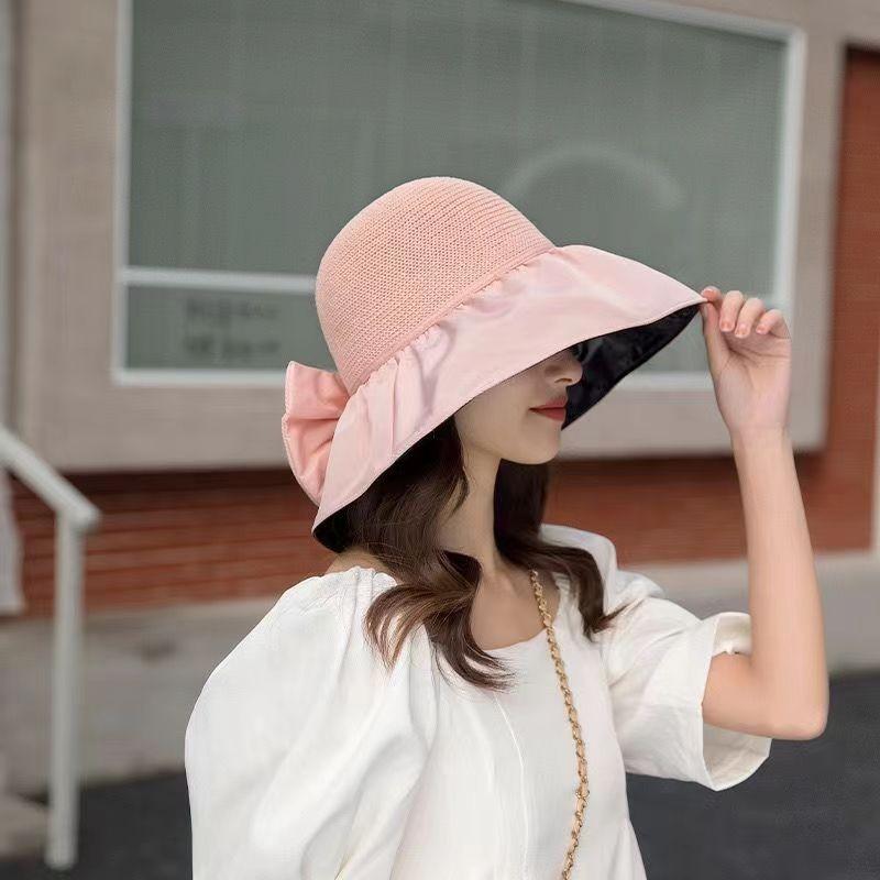 Summer Ladies Sun Hat Storage Bag Vinyl Fisherman Hat Outdoor UV Protection Sun Hat Large Brim