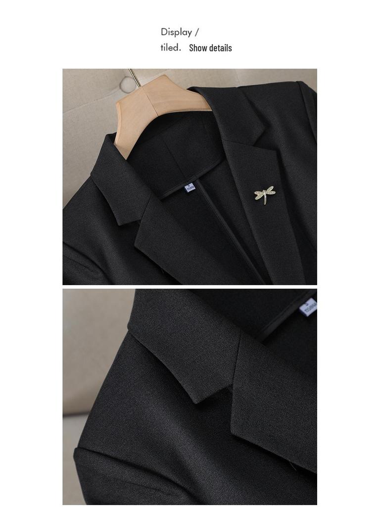 Women's Spring 2025 High-End Korean Style Blazer & Pants Set - Casual & Professional