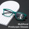 Progressive Multifocal Presbyopia Glasses Spring Legs Blue Light Resistant Reading Glasses Bifocal Long Distance Dualuse Glasses
