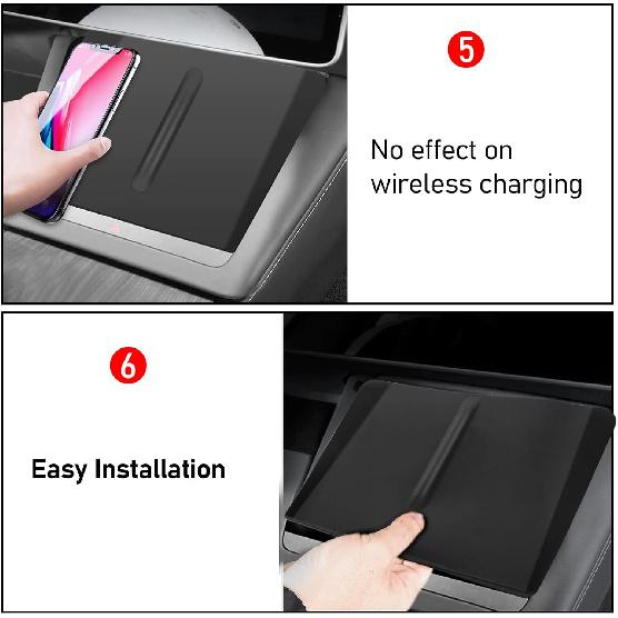 Jaronx Compatible with 2024 Tesla Model X/S Wireless Charging Silicone Mat, Anti-Slip Mat for Model S/X Plaid/Long Range Phone Charging Console,