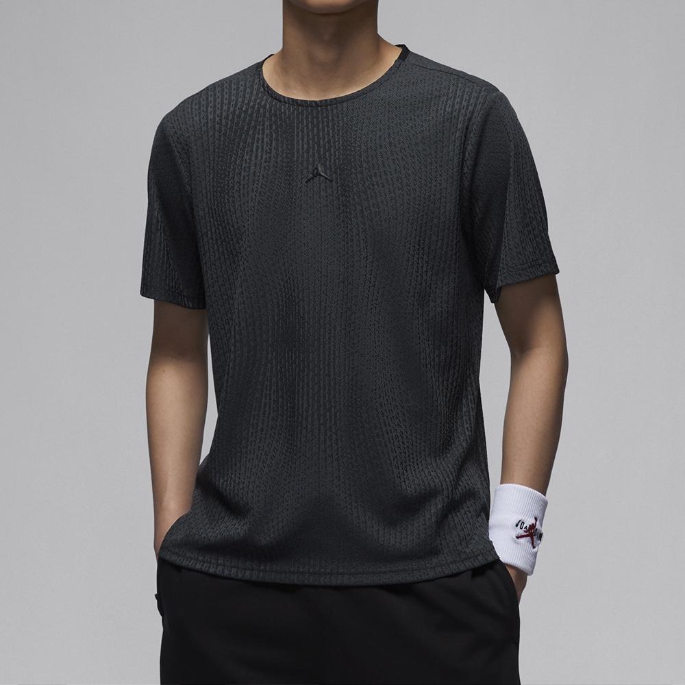 Jordan Camiseta Dri-Fit Adv de Secagem Rápida Gola Careca Cor Sólida Logo Manga Curta Masculina Camisetas Cinza-Escuro FN5865022