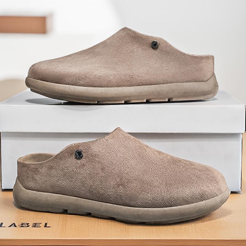 Men’s Summer Sandals Slipper Clogs Backless Mules Khaki Casual Shoes for Students Over Sized