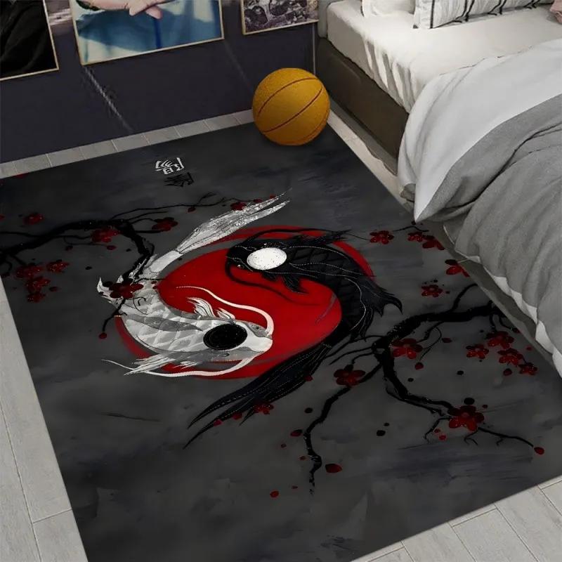 

Koi Fish Print Area Rug Non-Slip Floor Mat for Home Living Room Bedroom Rug Machine Washable Carpet Decor 40x60cm16x24in