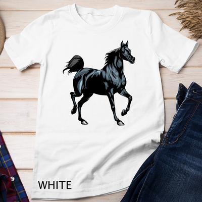 Cavallo Arabo Nero Realistico Cavallo Arabo T-shirt Unisex Divertente