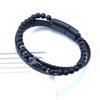 Multi-Layer Leather & Stone Cross Bracelet - Fashionable Woven Design