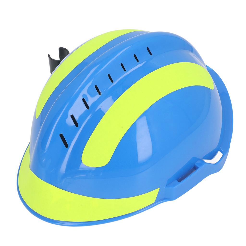 Rescue Hard Hat Adjustable Lining Heat Resistant Shock Absorbing Slotted Construction Safety Work Helmet Blue