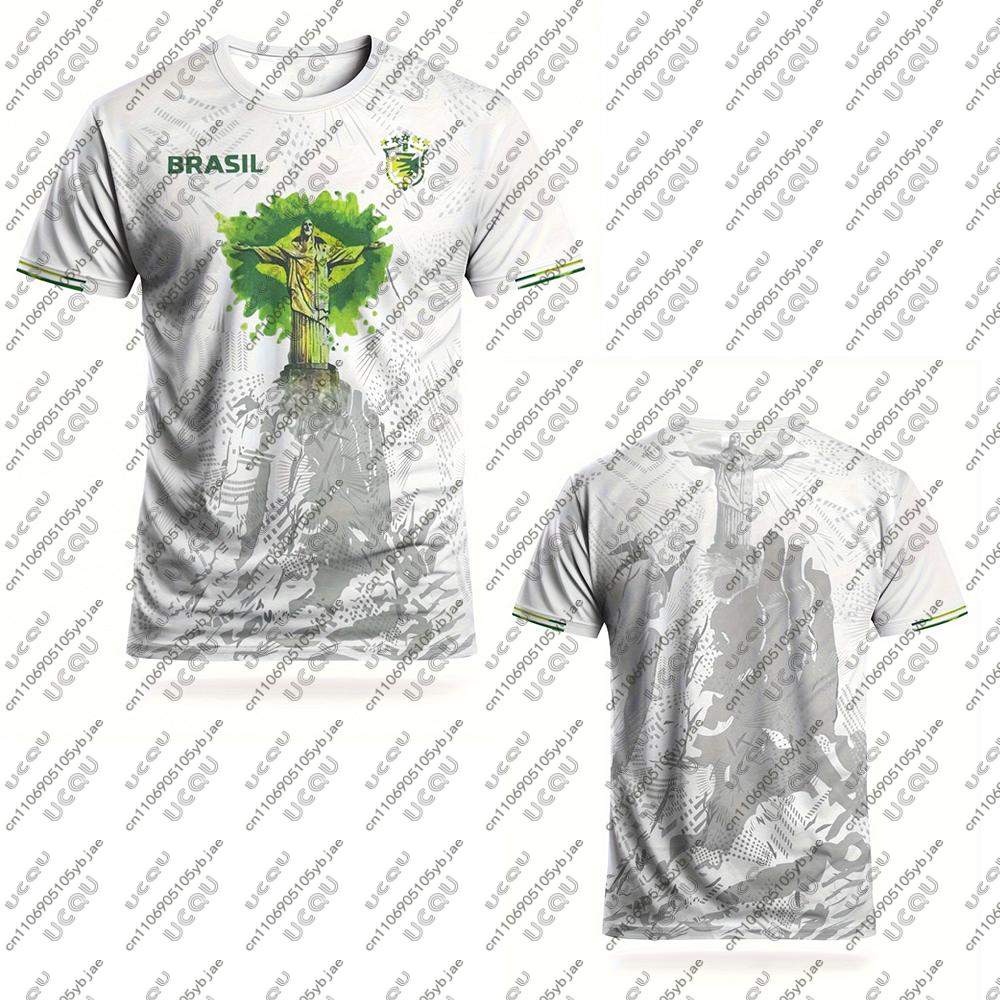 Abbigliamento Uomo Bambini Maschio Ragazzo Asciugatura Rapida Allenamento Traspirante Maglietta T-shirt Sportiva Biarritz Top Regalo Maglia da Calcio Brasiliana Calcio