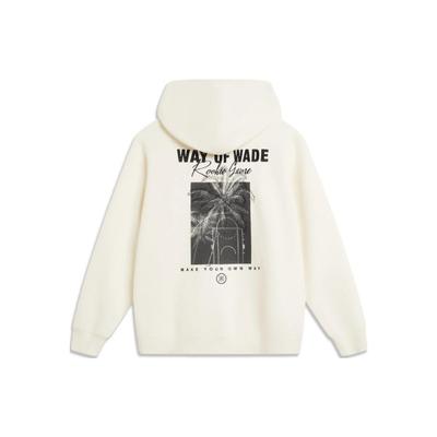 Li-Ning Wade Series Fleece-Kapuzenpullover mit Rücken-Buchstabenmuster Herren-Kapuzenpullover Mehrfarbig Off-White AWDT945-2