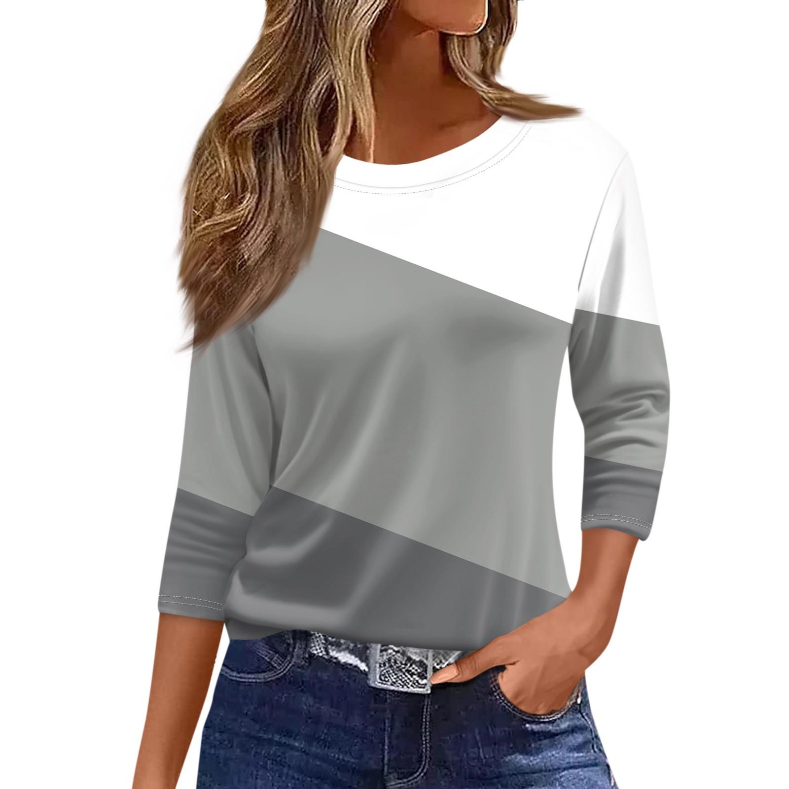 

Traf 2024 Mujer женская мода повседневная круглая горловина рукав 3/4 свободная принтованная футболка женская верхняя одежда для женщин рубашка для женщин XL