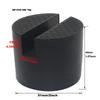 1 Pcs black rubber pad slotted floor jack pad wear-resistant shock-absorbing pad support block buffer block support