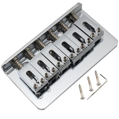 Musiclily Pro 10.8mm Modern Style Hardtail Fixed Bridge for Imported Strat/Telecaster Electric Guitars, Chrome