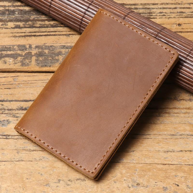 Retro Rindsleder Geldbörse Herren Crazy Horse Leder Kurzformat Obermaterial US Dollar