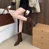 Mode 2025 Damen Winter Neue Imitat-Wildleder Kurze Stiefel Täglich Zuhause Büro Flacher Schaft Bequeme Damenstiefel