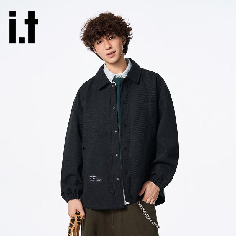 Izzue Unisex Autumn Woolen-Look Lapel Jacket