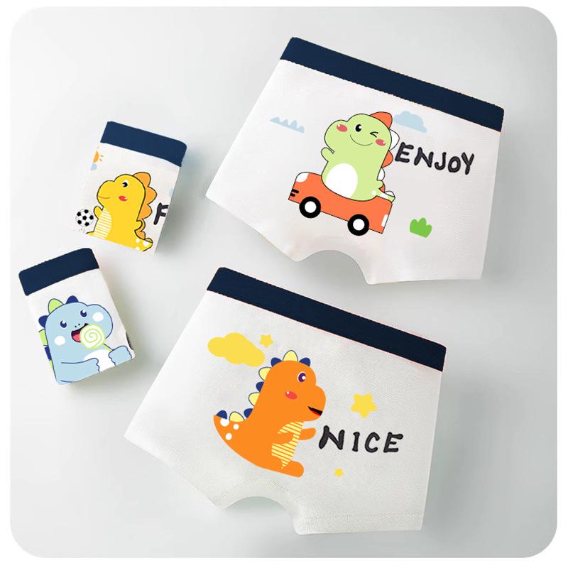 Dětské kreslené bavlněné boxerky se středním pasem - Prodyšné studentské spodní prádlo třídy A