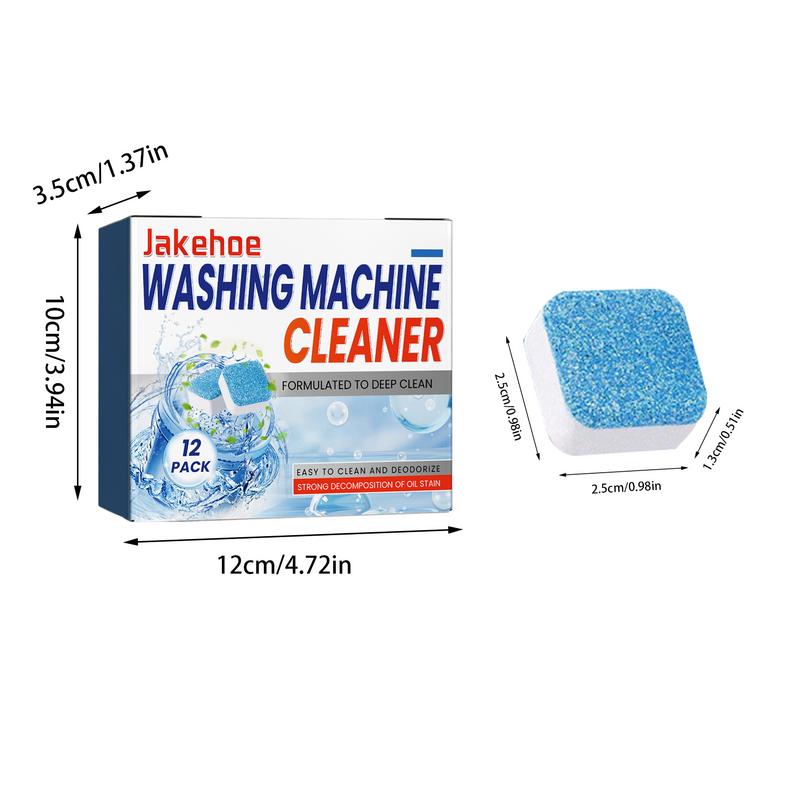 Washer Deep Cleaning Tablet Box Of 12pcs Soluble In Water Washer Smell Removing Tablets Household Cleaning Supplies For Top